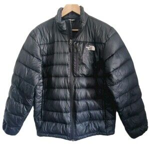 The North Face 555 Men's Size M Aconcagua Black Down Puffer  Jacket Full Zip